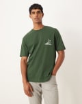 [ASOS DESIGN] ASOS DESIGN relaxed t-shirt with chest print in green L Mountain View