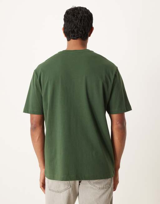 ASOS DESIGN relaxed t-shirt with chest print in green, 3 of 5