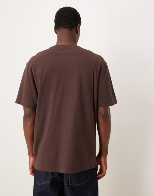 ASOS DESIGN relaxed t-shirt with city print in brown, 3 of 5