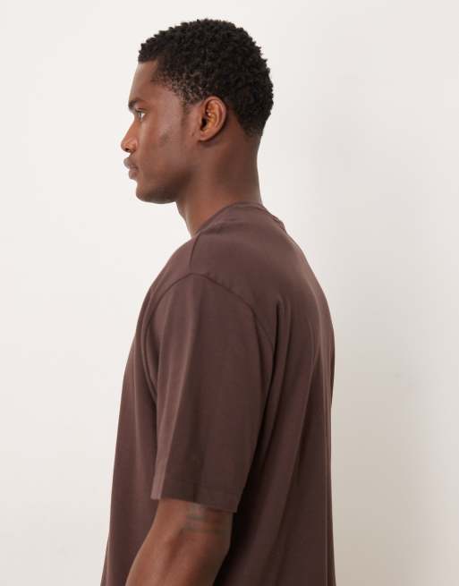 ASOS DESIGN relaxed t-shirt with city print in brown, 4 of 5