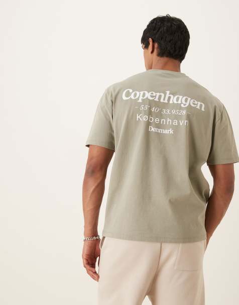 ASOS DESIGN relaxed t-shirt with copenhagen back print in gray - view 1