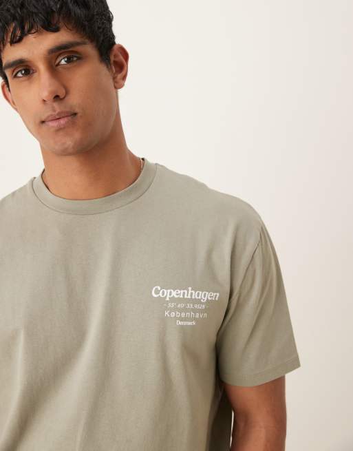 ASOS DESIGN relaxed t-shirt with copenhagen back print in grey , 3 of 4