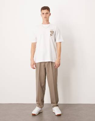 Asos Design Relaxed T-shirt With Destination Print In White