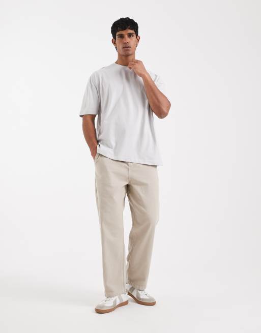 ASOS DESIGN relaxed t-shirt with dropped shoulder and&nbsp; street graphic puff print in grey, 2 of 5