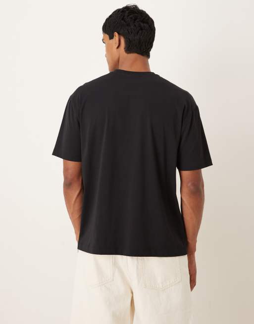 ASOS DESIGN relaxed t-shirt with floral chest print in black , 3 of 5