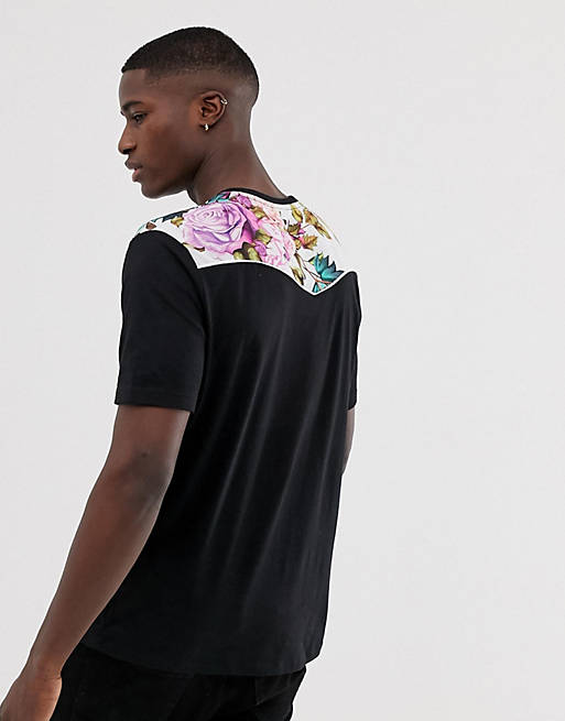 ASOS DESIGN relaxed t-shirt with floral western yoke print | ASOS