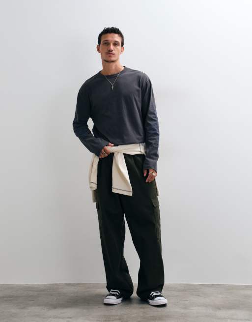 ASOS DESIGN relaxed t-shirt with graphic in washed charcoal, 2 of 5