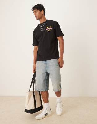 Asos Design Relaxed T-shirt With High Summer Graphic In Black