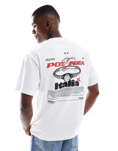 ASOS DESIGN relaxed t-shirt with Italia back graphic in white - view 1
