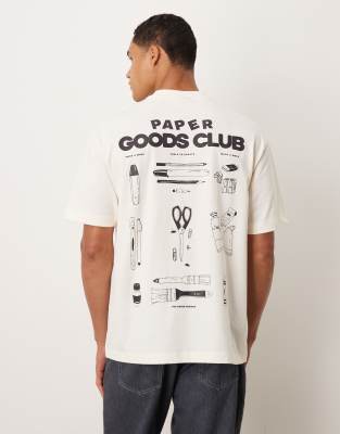 Asos Design Relaxed T-shirt With Large Back Print In White