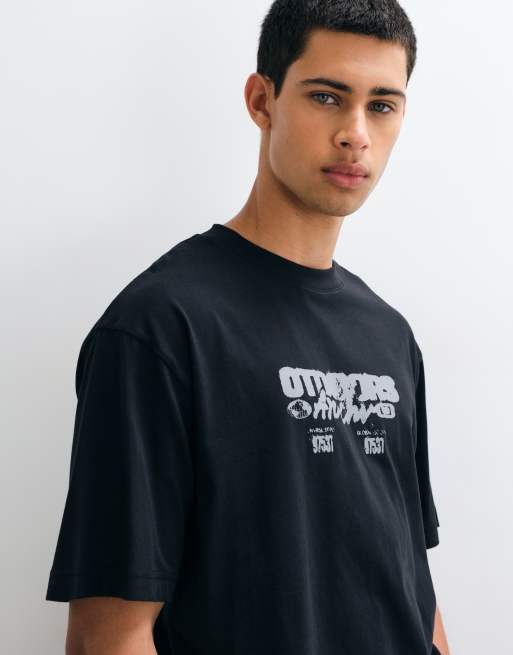 ASOS DESIGN relaxed t-shirt with mountain graphic in black, 3 of 5