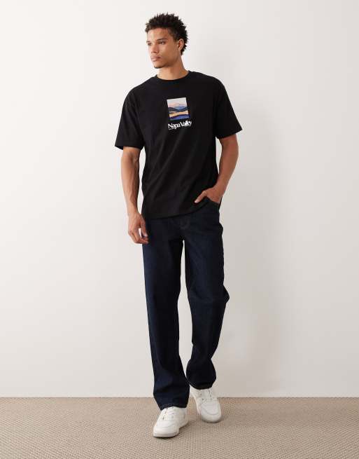 ASOS DESIGN relaxed t-shirt with Napa Valley embroidered graphic in black, 2 of 5