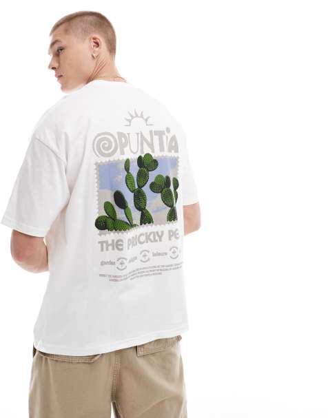 ASOS DESIGN relaxed t-shirt with outdoor back print in white - view 1