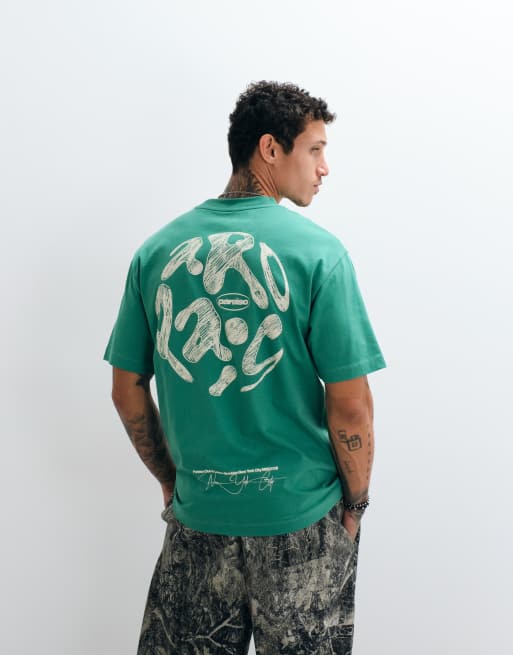 ASOS DESIGN relaxed t-shirt with paraiso bubble graphic in green, 4 of 5