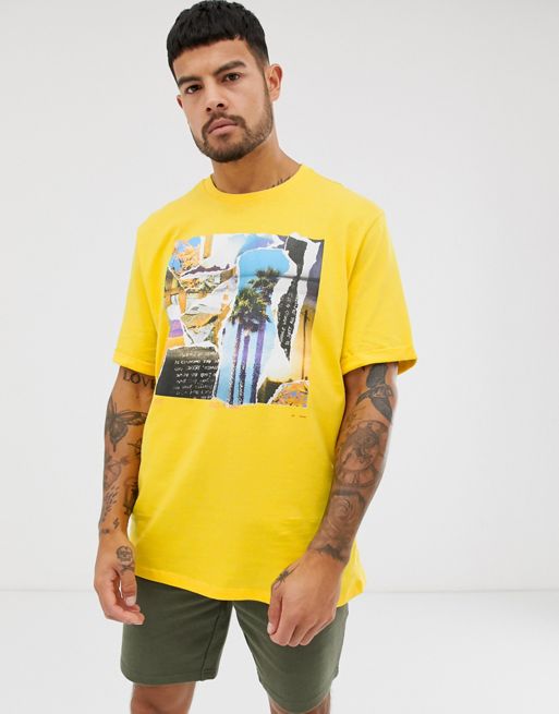 ASOS DESIGN relaxed t-shirt with photographic print and roll sleeve | ASOS