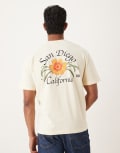 [ASOS DESIGN] ASOS DESIGN relaxed t-shirt with San Diego graphic in buttermilk-Neutral XL Shortbread