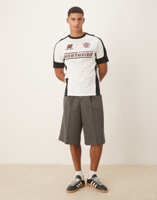 Asos Design Relaxed T-shirt With Sports Graphic In White
