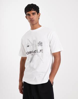 Asos Design Relaxed T-shirt With Sports Graphic In White