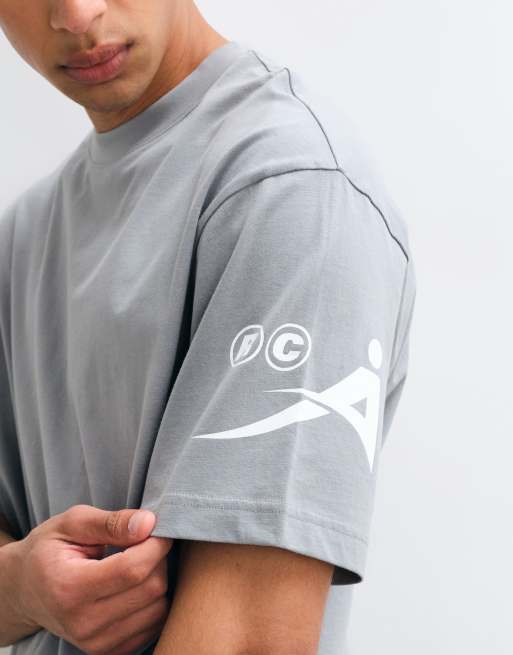 ASOS DESIGN relaxed t-shirt with text graphic in gray, 2 of 5