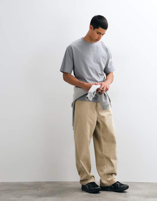 ASOS DESIGN relaxed t-shirt with text graphic in gray, 3 of 5
