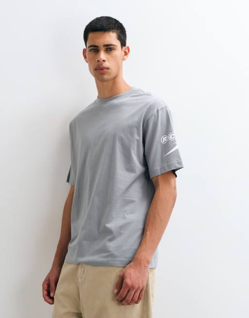 ASOS DESIGN relaxed t-shirt with text graphic in gray, 5 of 5