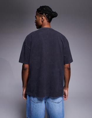 Asos Design Relaxed T-shirt With Text Graphic In Black
