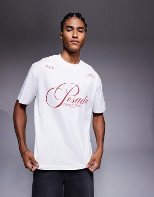 Asos Design Relaxed T-shirt With Text Graphic In White