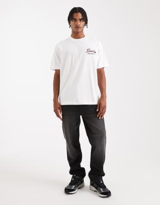 Asos Design Relaxed T-shirt With Text Graphic In White
