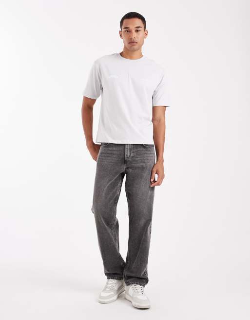 ASOS DESIGN relaxed T-shirt with Tokyo graphic in light gray