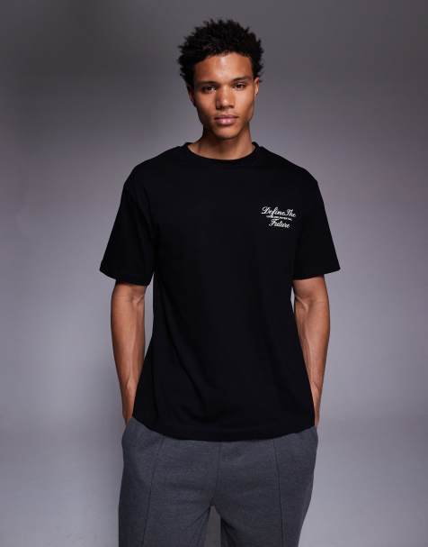 ASOS DESIGN relaxed t-shirt with wild cat text graphics in black - view 1