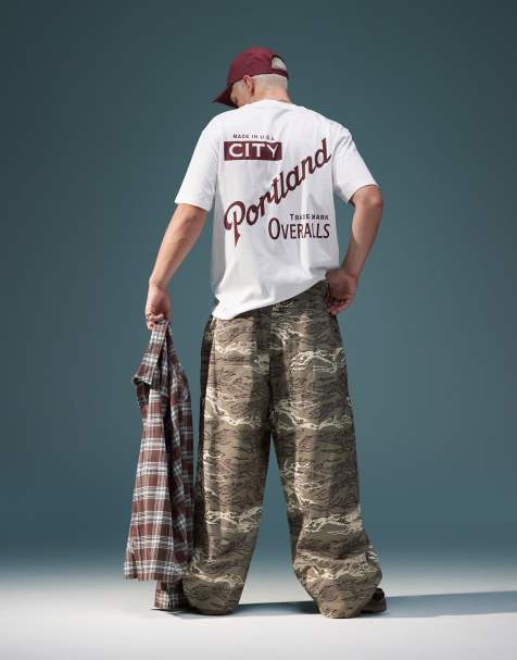 ASOS DESIGN relaxed T-shirt with workwear front print in white - view 1