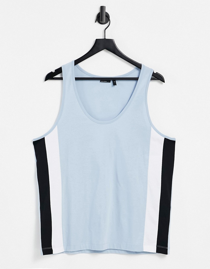ASOS DESIGN relaxed tank in light blue with side panel details-Blues