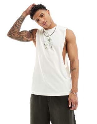 Asos Design Relaxed Tank Top In Neutral
