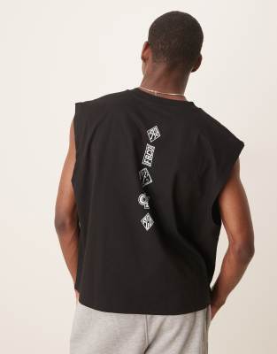 ASOS DESIGN RELAXED TANK TOP WITH BACK PRINT 