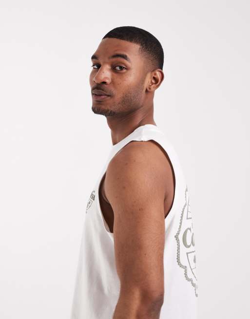 ASOS DESIGN relaxed tank with tequila puff print in white, 4 of 5