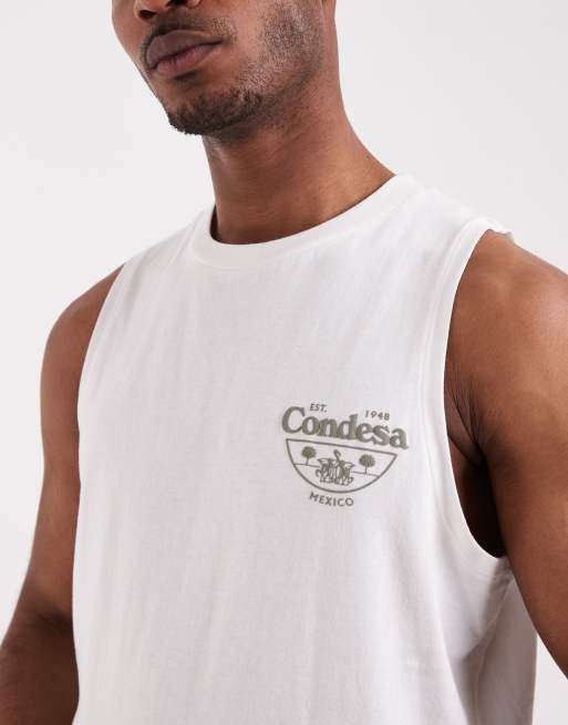 ASOS DESIGN relaxed tank with tequila puff print in white, 5 of 5