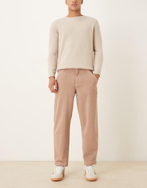 ASOS DESIGN relaxed taper jean in brown