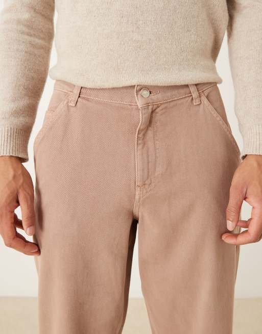 ASOS DESIGN relaxed taper jean in brown, 4 of 5