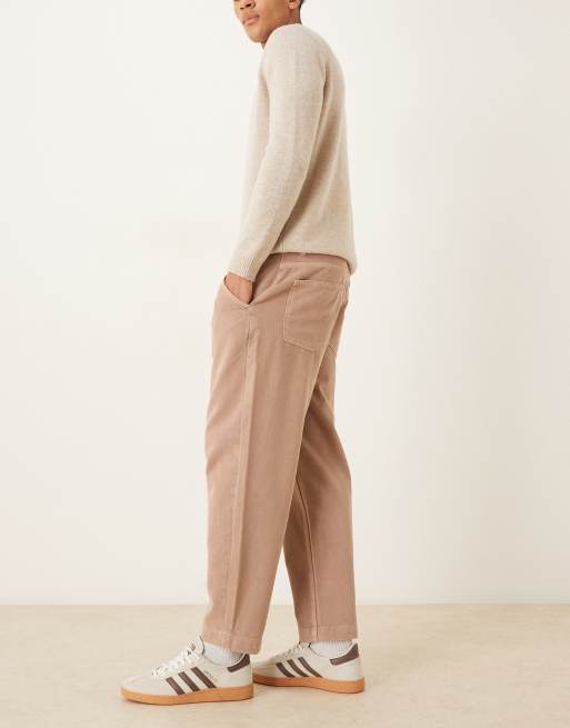 ASOS DESIGN relaxed taper jeans in brown, 2 of 5