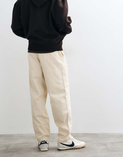 ASOS DESIGN relaxed tapered broek met opgezette zakken in stone, 5 van 5