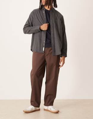Asos Design Relaxed Tapered Chinos In Brown