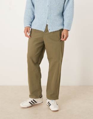 Asos Design Relaxed Tapered Chinos In Animal Print