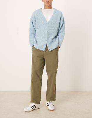 Asos Design Relaxed Tapered Chinos In Animal Print