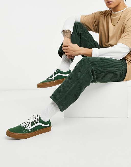 ASOS DESIGN relaxed tapered corduroy jeans in dark green ASOS