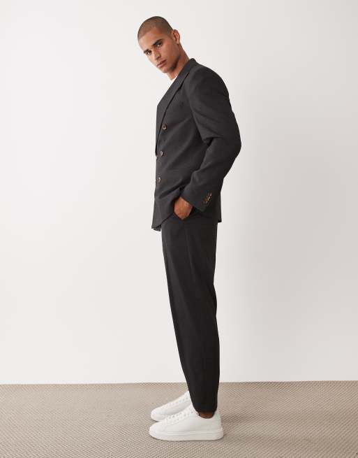 ASOS DESIGN relaxed tapered fit suit pants in gray, 3 of 5