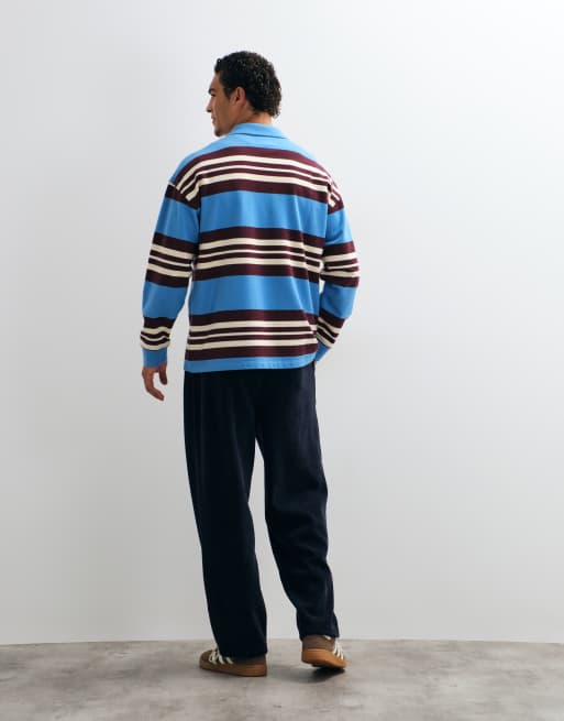 ASOS DESIGN relaxed tapered fleece jogger with pleats in navy, 3 of 5