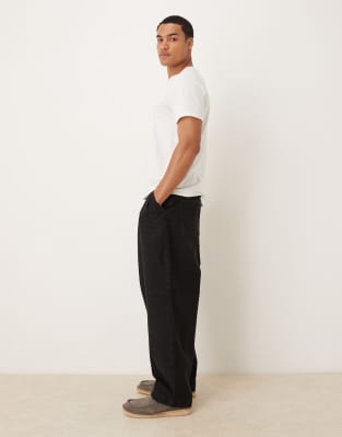Asos Design Relaxed Tapered Jeans In Black