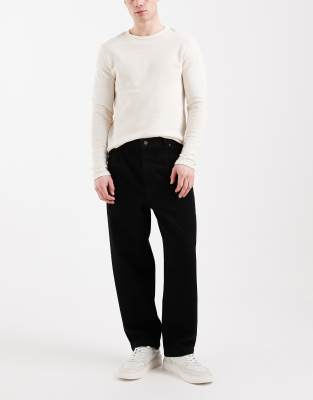 Asos Design Relaxed Tapered Jeans In Black