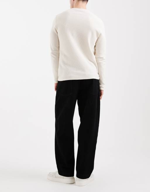 ASOS DESIGN relaxed tapered jeans in black, 3 of 5