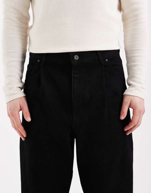 ASOS DESIGN relaxed tapered jeans in black, 5 of 5
